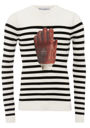 JW Anderson Glove striped jumper - White