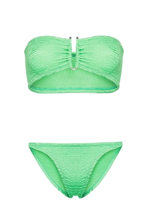 PARAMIDONNA Frida wrinkled-effect bandeau bikini - Green