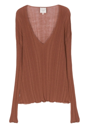 Alysi ribbed knitted top - Brown