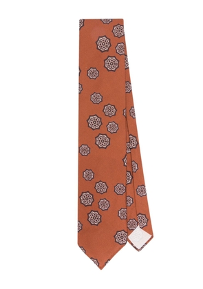 Lardini abstract-print silk tie - Brown