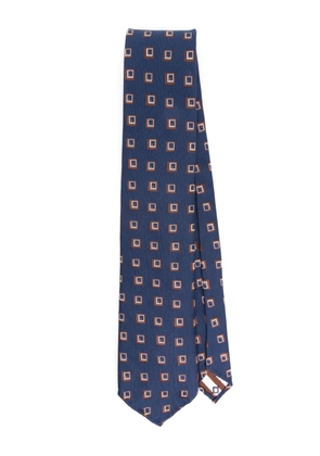 Lardini patterned-jacquard tie - Blue