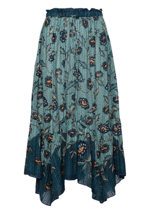 Ulla Johnson Alice floral-print midi skirt - Blue