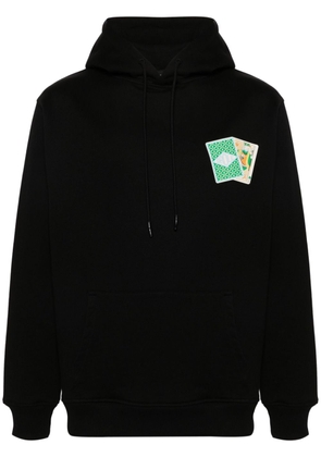 Drôle De Monsieur logo-print cotton hoodie - Black