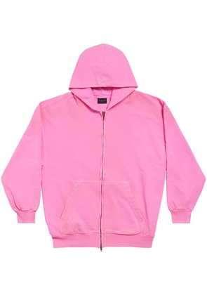 Balenciaga zip-up cotton hoodie - Pink
