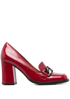 Chie Mihara chain link-detail 95mm pumps - Red