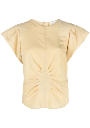 ISABEL MARANT Tullya pleat-detailing blouse - Yellow