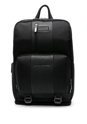 PIQUADRO 15,6' laptop leather backpack - Black