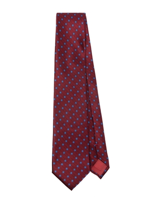 Brioni printed silk tie - Red