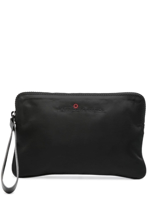 Kiton logo-embroidered iPad pouch - Black