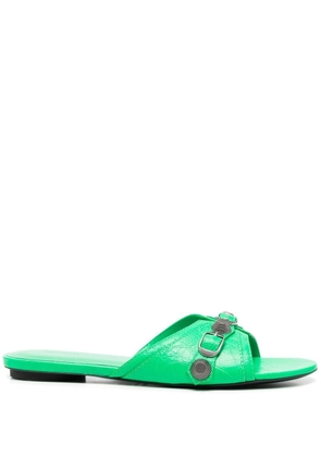 Balenciaga Cagole leather sandals - Green