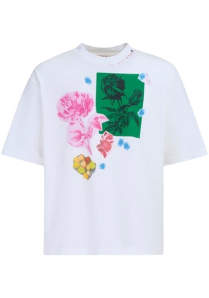 Marni floral-print cotton T-shirt - White