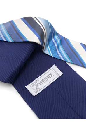 Versace Pre-Owned geometric-pattern silk tie - Blue