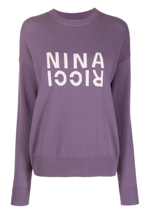Nina Ricci intarsia cashmere jumper - Purple