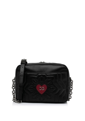 Dolce & Gabbana Pre-Owned 2010-present Dolce&Gabbana Logo Heart Quilted Crossbody Bag - Black