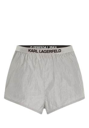 Karl Lagerfeld logo-waistband beach shorts - Grey