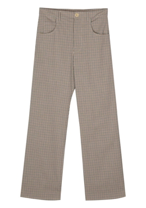 Merci check straight trousers - Brown