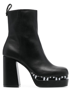 Karl Lagerfeld monogram-print platform boots - Black