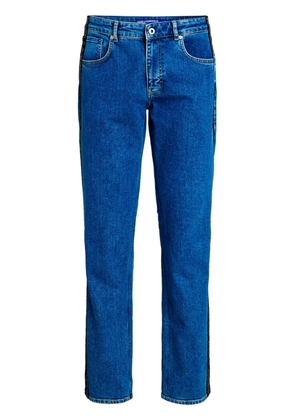 Karl Lagerfeld Jeans logo-stripe low-rise straight jeans - Blue
