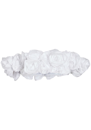 Giambattista Valli rose-embellished cropped top - White