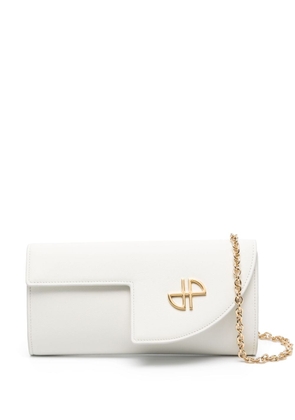 Patou JP chain-link leather clutch bag - White