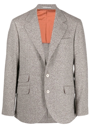 Brunello Cucinelli single-breasted wool-cashmere blazer - Neutrals