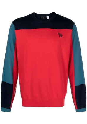 PS Paul Smith logo-embroidered colour-block jumper - Blue