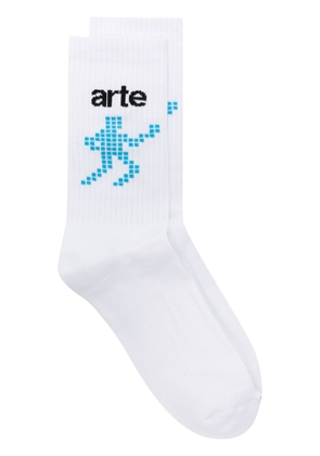 ARTE Runner intarsia-knit socks - White