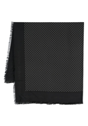 Saint Laurent polka-dot twill scarf - Black