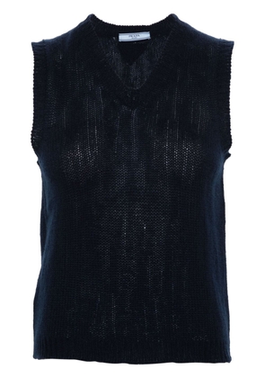 Prada V-neck cashmere vest - Blue