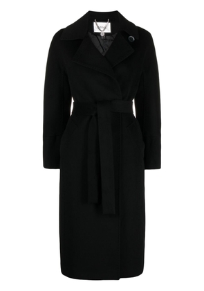 NISSA double-breasted felted maxi coat - Black