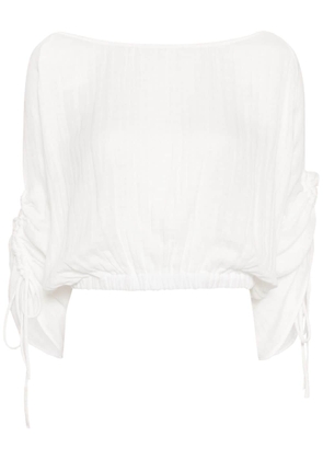 JUST BEE QUEEN Bamboo cropped blouse - White