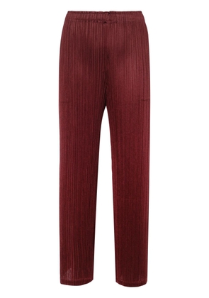 Pleats Please Issey Miyake February straight-leg trousers - Red