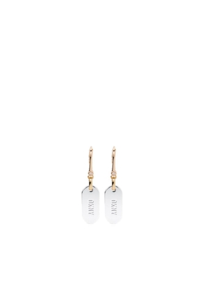 DKNY logo-engraved drop earrings - Gold
