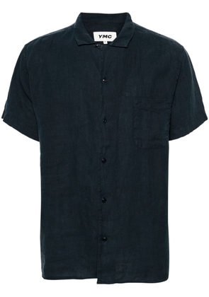 YMC Malick short-sleeve linen shirt - Blue