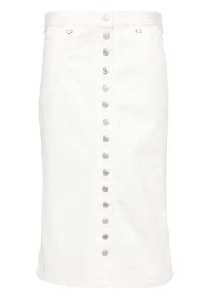 Courrèges low-rise midi denim skirt - White