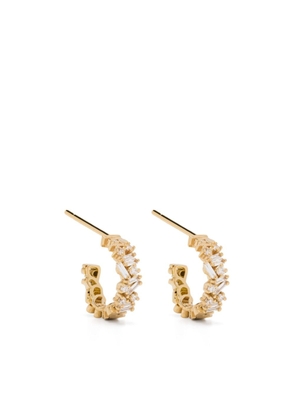 Suzanne Kalan 18kt yellow gold diamond small hoop earrings