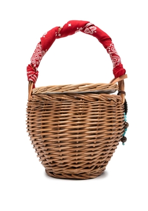 Fortela charm-detail bucket bag - Brown