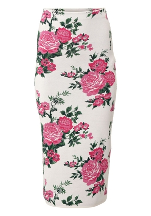 Carolina Herrera floral-print pencil skirt - White