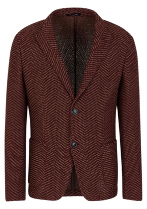 Emporio Armani chevron-knit wool blazer - Brown