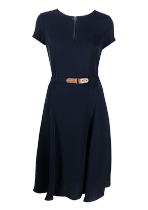 Lauren Ralph Lauren belted-waist short-sleeve dress - Blue
