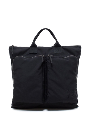 Closed zip-away top-handle tote bag - Black