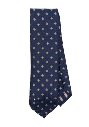 Lardini geometric-pattern twill tie - Blue