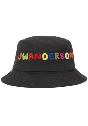 JW Anderson logo-embroidered bucket hat - Black