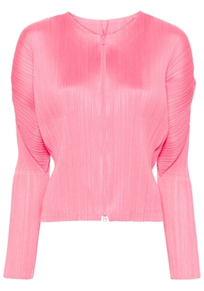 Pleats Please Issey Miyake plissé zipped jacket - Pink