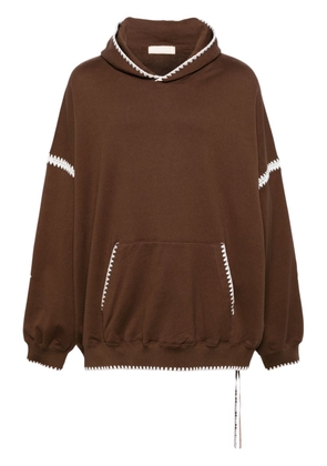 Mastermind Japan skull-embroidered hoodie - Brown