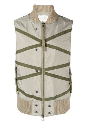 Greg Lauren Army strap-detailing vest - Green