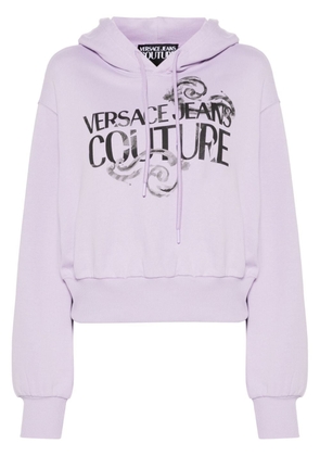 Versace Jeans Couture logo-print cotton hoodie - Purple