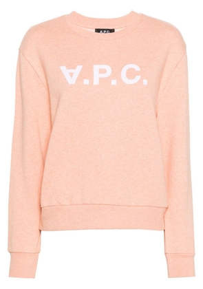 A.P.C. flocked-logo cotton T-shirt - Pink