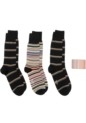 Paul Smith Artist Stripe socks and cardholder (set of four) - Black