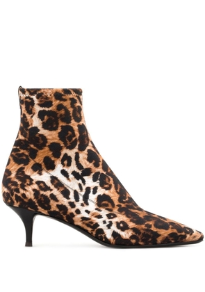 Giuseppe Zanotti leopard-print 50mm heel ankle boots - Neutrals